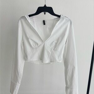 H&M White Crop Top for Women
